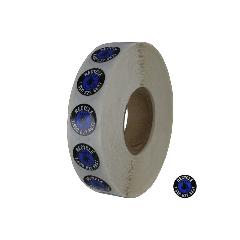 LP10-Medium Circular Li-Ion RBRC Recycle Label 1000 per roll