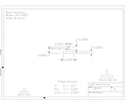Technical drawing or blueprint with dimensions and tolerances